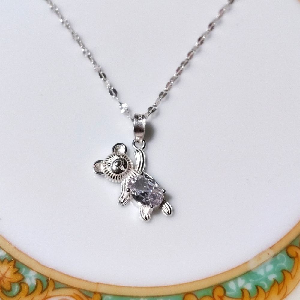 Bear Necklace 925 silver and zirconia